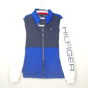 Tommy Hilfiger Taslan Retro Puffer Jacket Royal Blue And White Size Medium